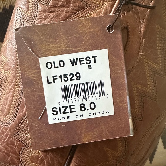 Old West Tan Canyon Womens All Leather 12in Snip Toe Cowboy Western Boots - Picture 3 of 6